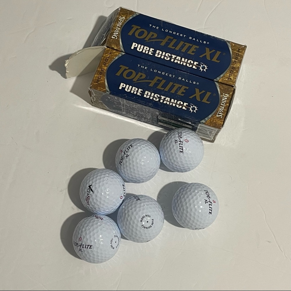 Top Flight XL Pure Distance Golf Balls 2001 Spalding 2 Boxes (3 In Each)